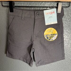 Cat and Jack Toddler Boys Shorts Grey Quick Dry Adjustable Waist NWT Size 2T